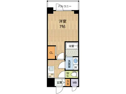 アドバンス神戸マーレ(1K/1階)の間取り写真