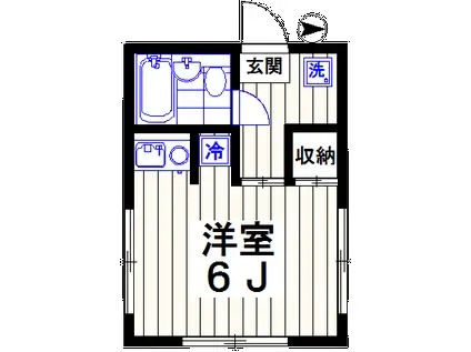 岡部グリーンハイツ(1K/2階)の間取り写真