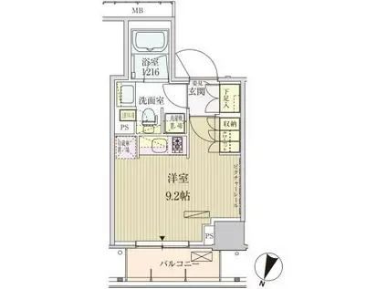 パークアクシス赤坂見附(ワンルーム/4階)の間取り写真