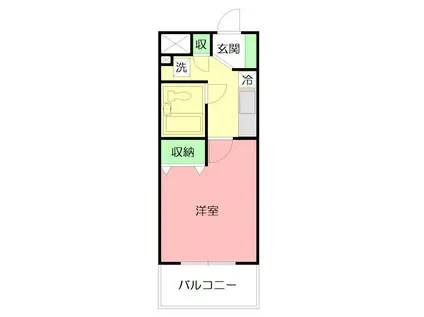 マンション妻田(1K/2階)の間取り写真