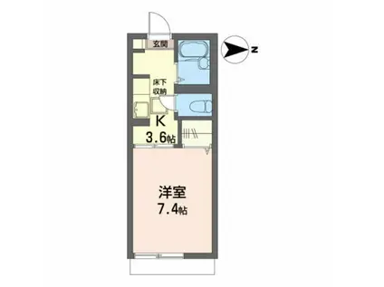 ラフィーネ中野栄(1K/1階)の間取り写真