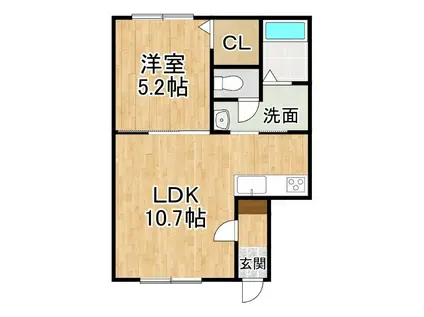 ビジネスI(1LDK/1階)の間取り写真