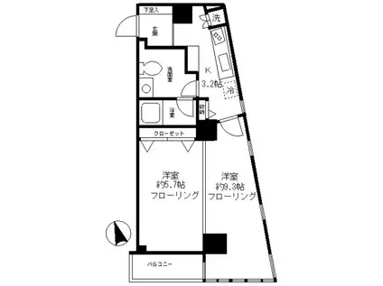 ファインクレスト渋谷神泉(2K/4階)の間取り写真
