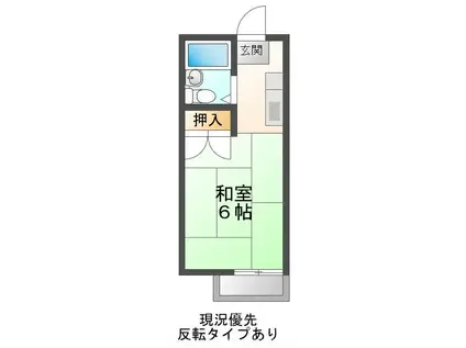 パークハイツユタカ(ワンルーム/2階)の間取り写真