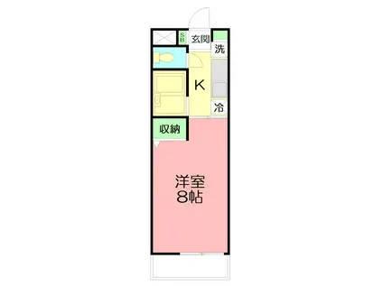 ビオラモエ湘南平(1K/4階)の間取り写真