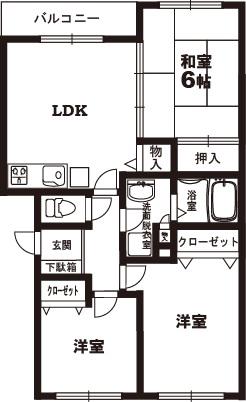 グランデール樟葉(3LDK/2階)の間取り写真