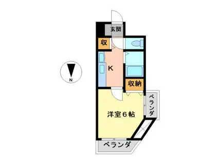 プレサンス名古屋城前(1K/2階)の間取り写真