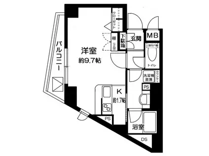 サンスタレ駒沢セカンドコート(ワンルーム/4階)の間取り写真