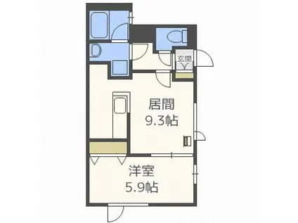 PRESENCE新川(1LDK/2階)の間取り写真