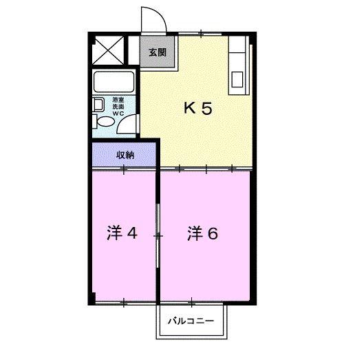 メゾンかおり(2K/2階)の間取り写真