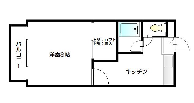 ベリーハウス(1K/2階)の間取り写真