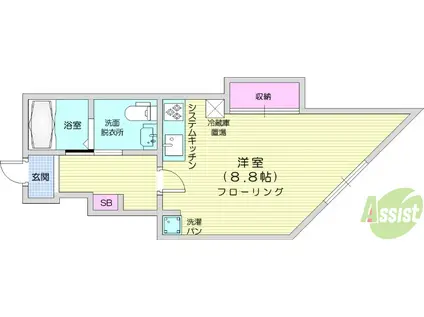 ILE SAINT-LOUIS 1(1K/1階)の間取り写真