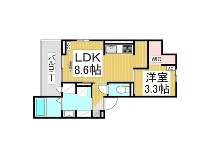 パークサウス栗田(1LDK/2階)の間取り写真