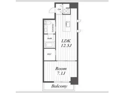 イーストモート高麗橋(1LDK/4階)の間取り写真