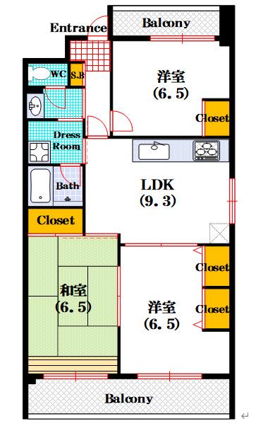 エトワール21(3LDK/2階)の間取り写真