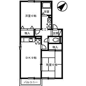 セジュール竹A棟(2DK/2階)の間取り写真