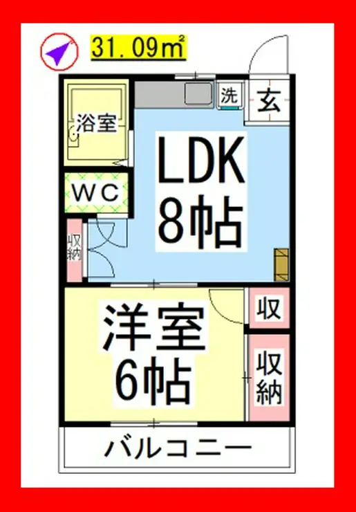 コーポ福家 2階階 間取り