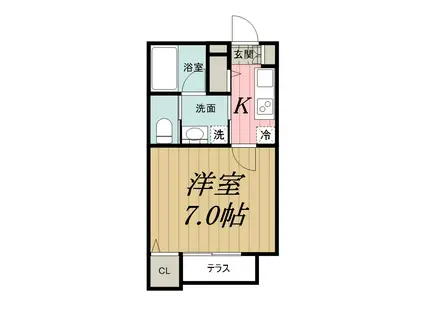 LUMIERE ETINCELLE DEUXルミエールエタンセルドゥ(1K/1階)の間取り写真