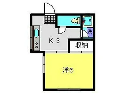 桜荘(1K/1階)の間取り写真