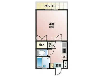 エクセル湯浅(1K/2階)の間取り写真