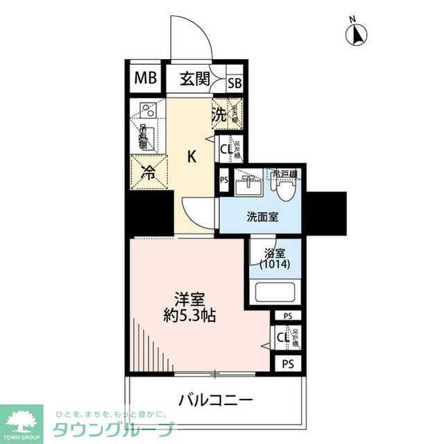 プレール・ドゥーク戸越銀座通(1K/5階)の間取り写真