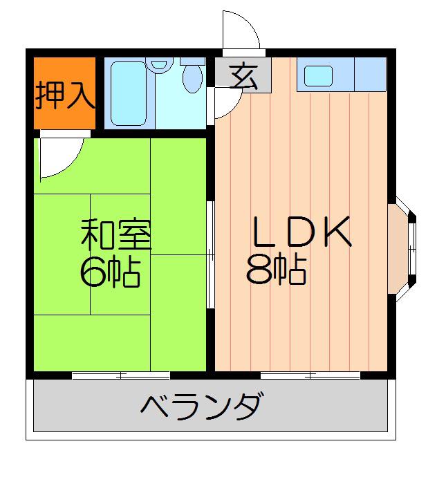 シティハイツ中町(1LDK/3階)の間取り写真