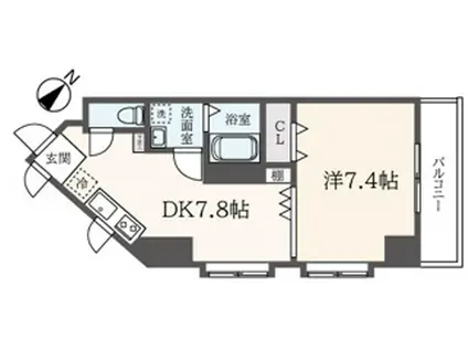 フェルテ高波(1DK/9階)の間取り写真