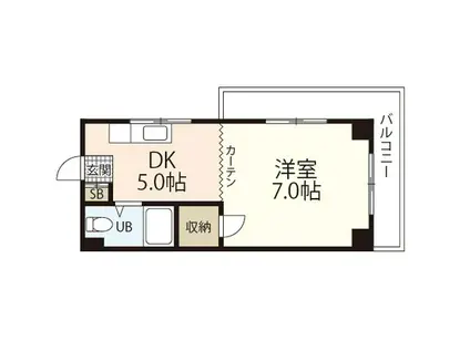 西原ビル(1DK/3階)の間取り写真