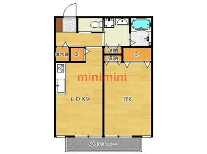 クラシックキューブ(1LDK/1階)の間取り写真