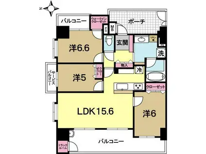 マ・トール水戸本町(3LDK/7階)の間取り写真