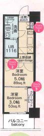 CLUB ORIENT BLD. NO.82 EMPRESS(2K/3階)の間取り写真