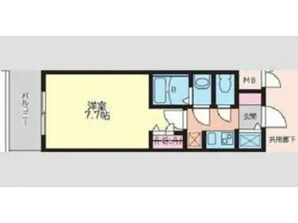 S-RESIDENCE三国ウエスト(1K/7階)の間取り写真
