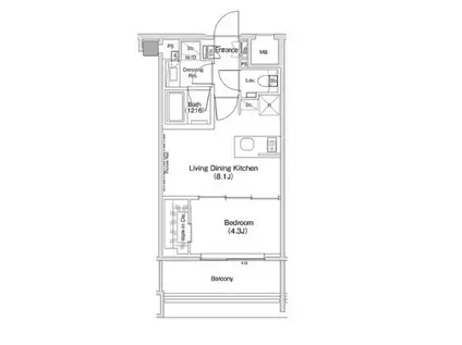ザ・パークハビオ渋谷クロス(1LDK/10階)の間取り写真