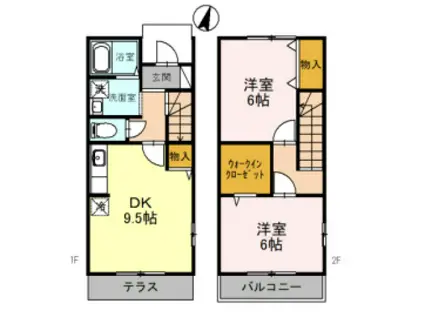 アネックス壱・弐番館(2DK/1階)の間取り写真