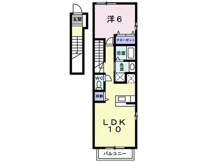 メルベーユ・ヴィラ(1LDK/2階)の間取り写真