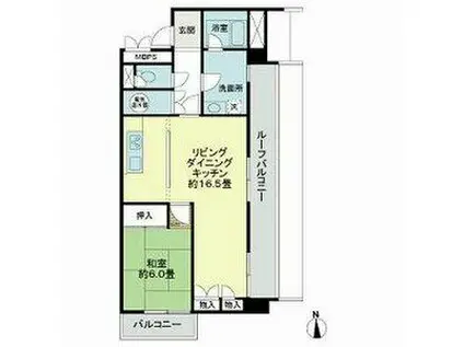 ライオンズマンション葵(1LDK/7階)の間取り写真