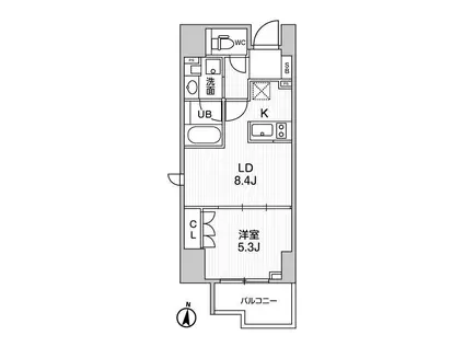 シーズンフラッツ両国(1LDK/10階)の間取り写真