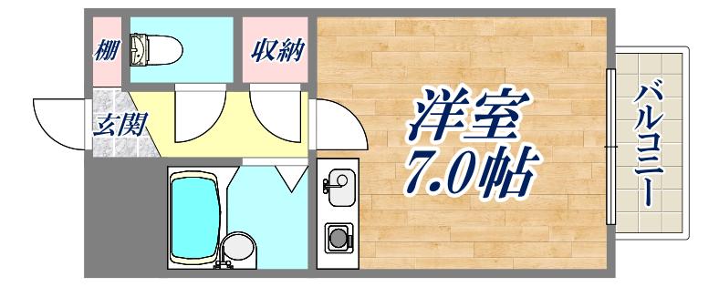 セセラギフラット(1K/2階)の間取り写真