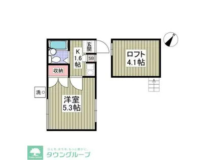 三島コーポ(1K/1階)の間取り写真