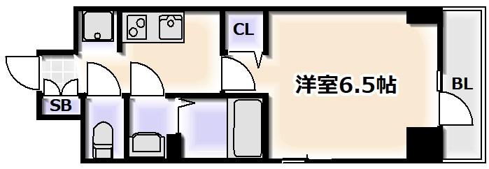CITY LUX NAMBA サウス(1K/14階)の間取り写真