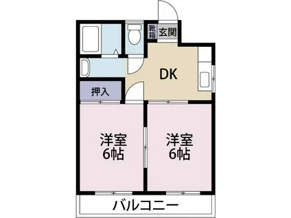 カーサ平垣(2DK/3階)の間取り写真