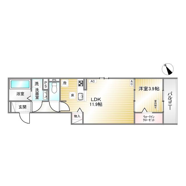 LAMAISON大池町(1LDK/2階)の間取り写真