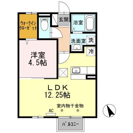 エトワール(1LDK/1階)の間取り写真