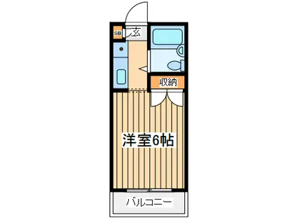 ロイヤルハイムK(ワンルーム/2階)の間取り写真