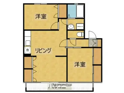 パルコート(2LDK/1階)の間取り写真