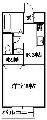 セトル聚楽(1K/1階)の間取り写真