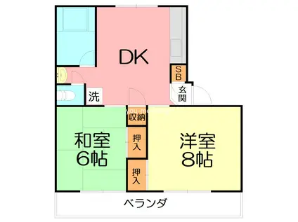 的場マンション(2DK/2階)の間取り写真