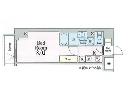 ガーネットロワ(1K/1階)の間取り写真