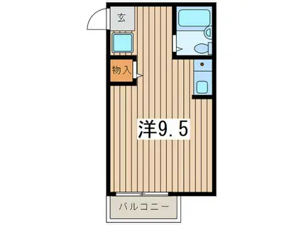 イナゲハイツ(ワンルーム/1階)の間取り写真