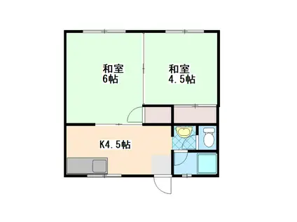 フォレスト東谷山(2K/3階)の間取り写真